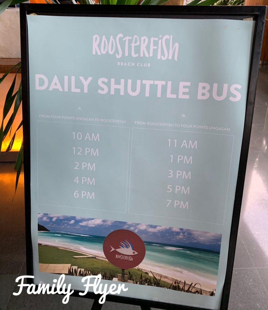 ルースターフィッシュへのシャトルバス時刻表